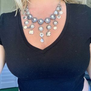 Chico’s silver charm necklace NWT